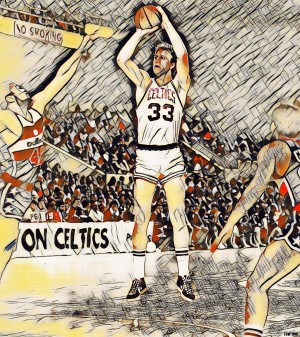 Larry Bird Artwork_Retro Basketball Print_Boston Celtics Art Poster